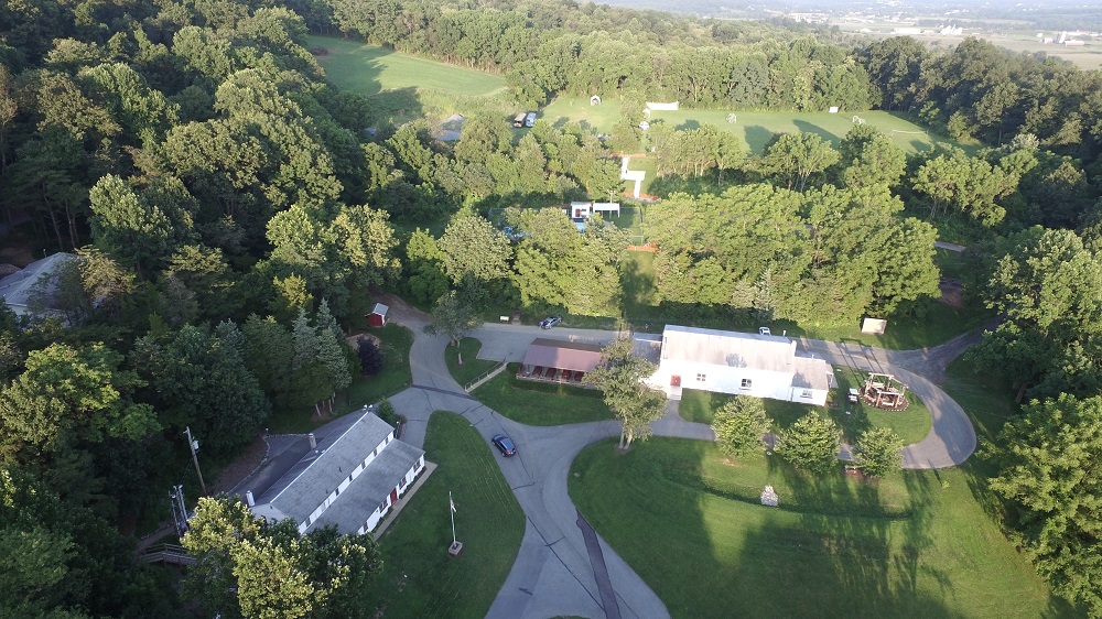 Dining Hall and Gym from above.